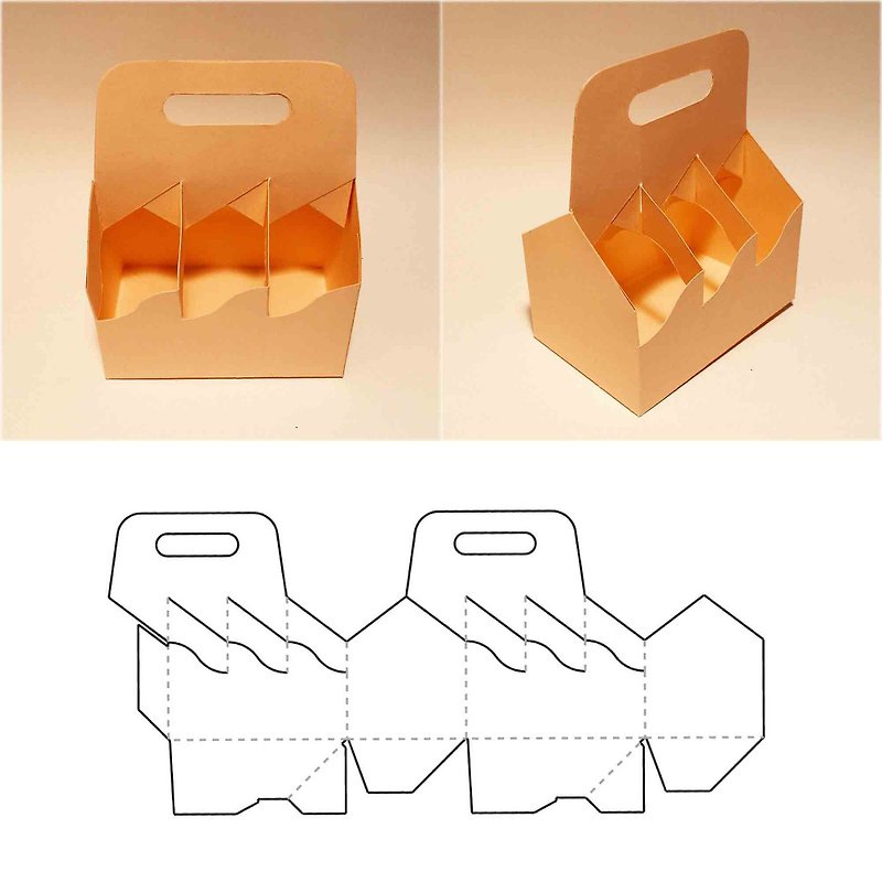 6 pack carrier template, six pack carrier, beer carrier bag, beer bottle carrier - Graphic Templates - Other Materials 