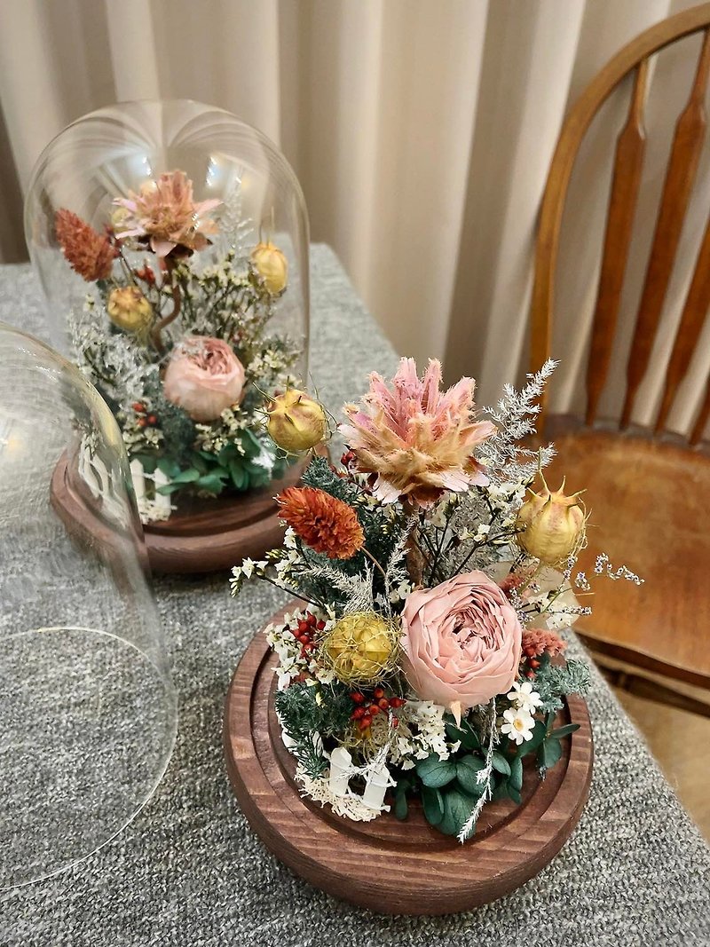 Glass Flower Cover [Garden] Glass Cup Dry Flower Cup Birthday Dried Flowers Chinese Valentine's Day - Dried Flowers & Bouquets - Plants & Flowers 