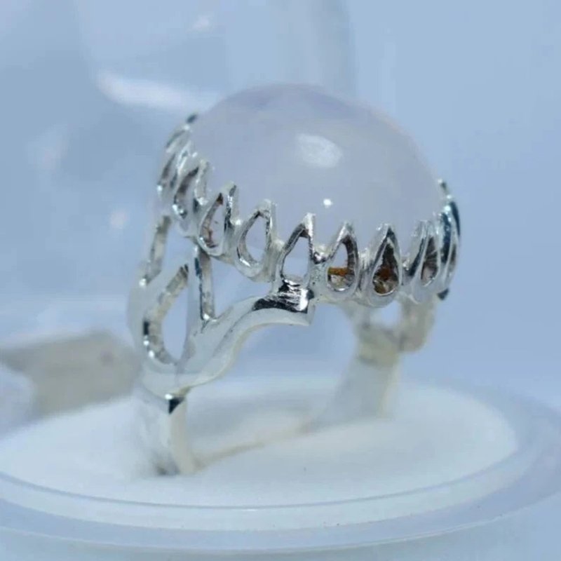 Natural Dur Al Najaf Stone Ring Dur e Najaf Ring Shia Rings Najaf Stone White - 戒指 - 寶石 白色