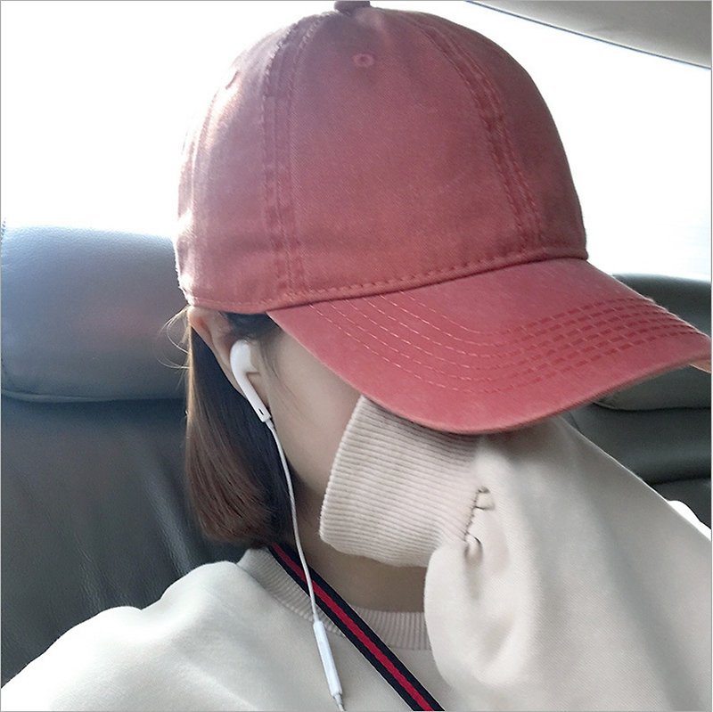 Korean version of all-match washable old baseball cap 11 colors-customized M8226 - หมวก - ผ้าฝ้าย/ผ้าลินิน หลากหลายสี