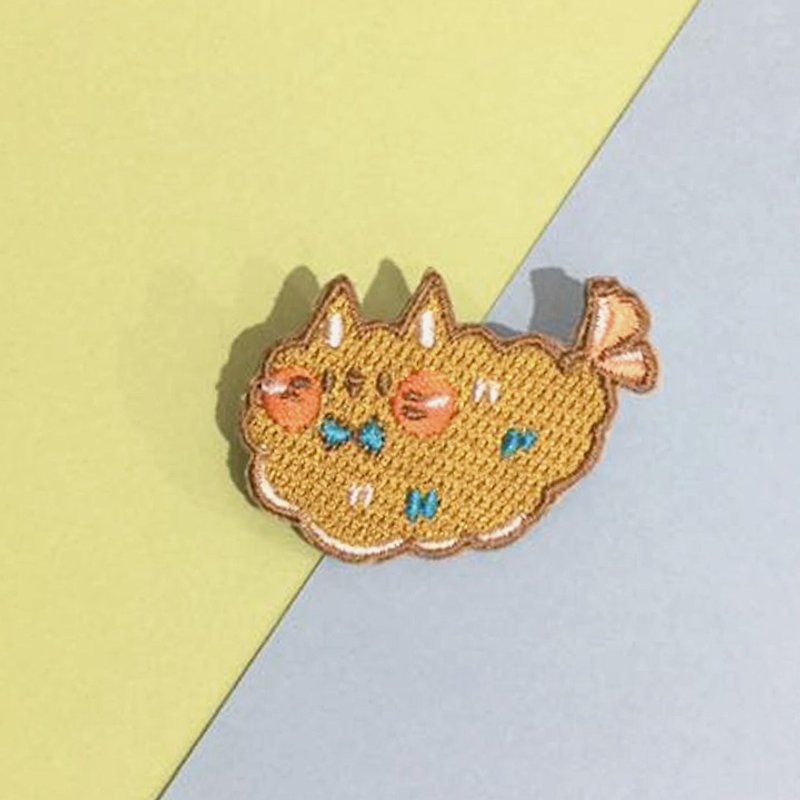 Dog clip star/original embroidery pin/fried shrimp cat - เข็มกลัด - งานปัก 
