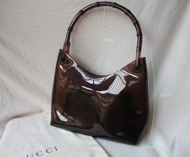 FOAK vintage/reserved/Gucci Brown transparent plastic bamboo antique bag -  Shop foakvintage Handbags & Totes - Pinkoi