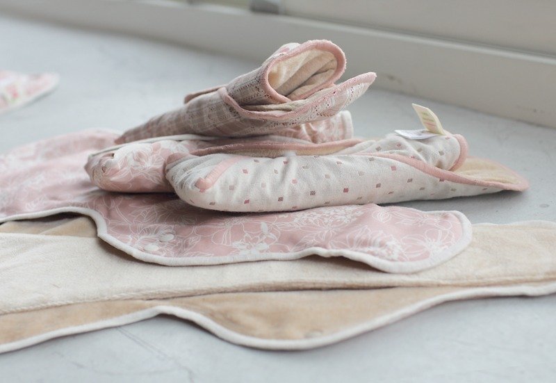 櫻桃蜜貼 彩棉布衛生棉4件組一般及夜用 24cm-45cm - 布衛生巾/生理用品 - 棉．麻 多色