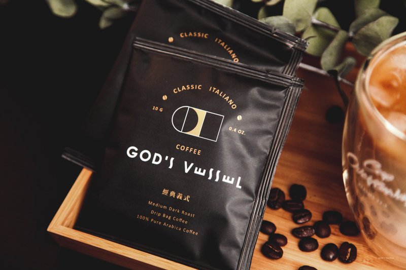 Christmas Happiness Group Classic Italian Medium Dark Roasted Ear-mounted Filter Coffee Pods 10 Packs - กาแฟ - สารสกัดไม้ก๊อก สีดำ