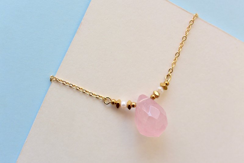 Gemstone Necklaces Pink - Natural rose quartz necklace