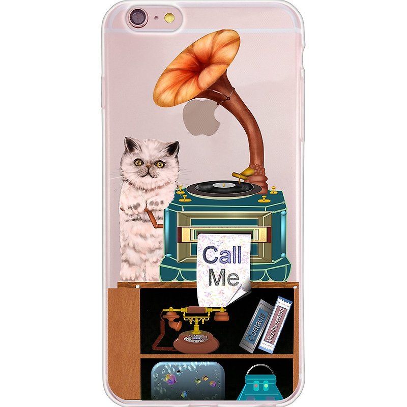 New Year Series - cat face [years] Call me - Yi Dai Xuan -TPU phone case "iPhone / ASUS / Samsung / HTC / LG / Sony / millet / OPPO" - เคส/ซองมือถือ - ซิลิคอน สีส้ม
