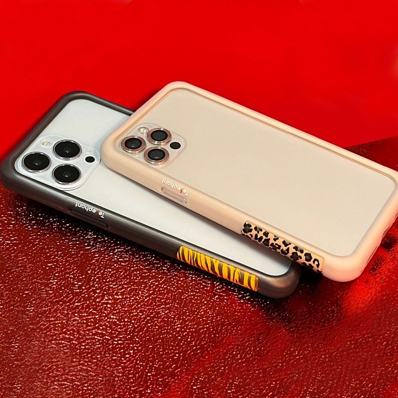 Free brand lanyard iPhone series NMDer anti-fouling and anti-fall mobile phone case-Leopard Hi - Phone Cases - Plastic Khaki