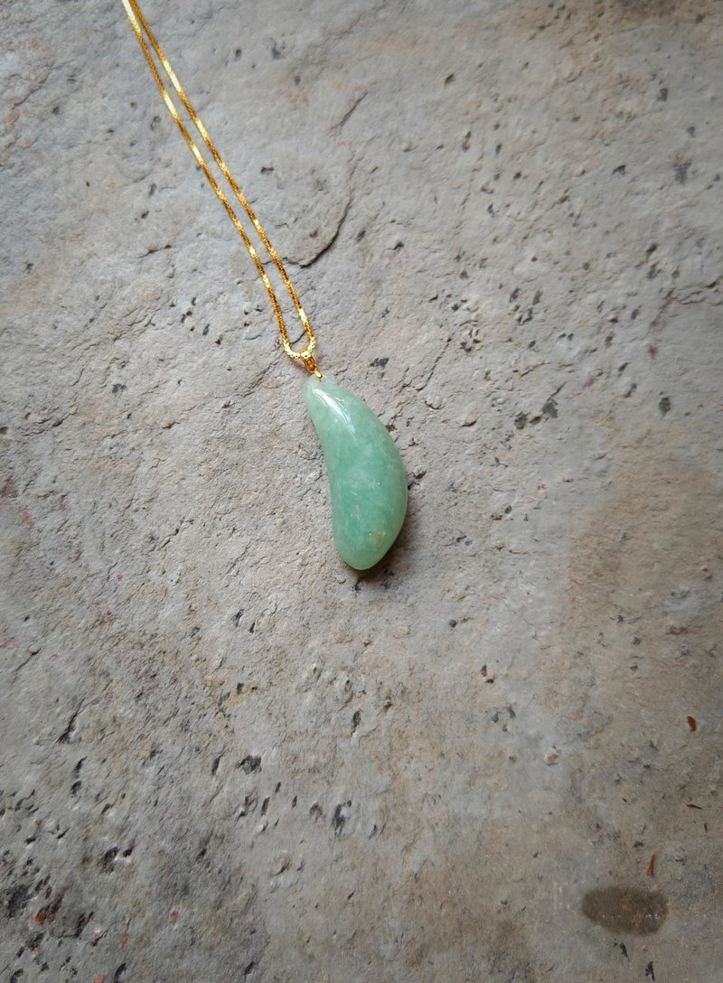 Natural Burmese Jadeite Pendant 18k Gold Buckle 072121 - สร้อยคอ - เครื่องเพชรพลอย 