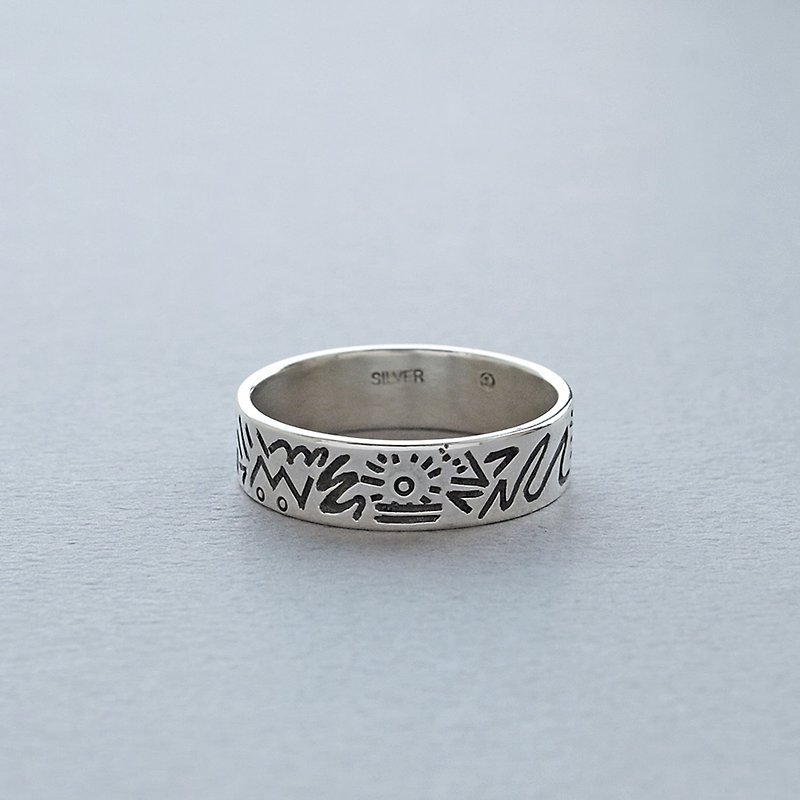 Doodle Silver Ring 006 - size 21JP - แหวนทั่วไป - โลหะ สีเงิน
