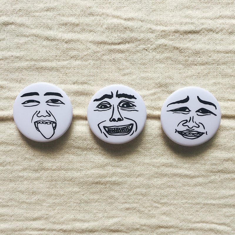 Pins | Dot-like Emoticons Group C - Brooches - Plastic White