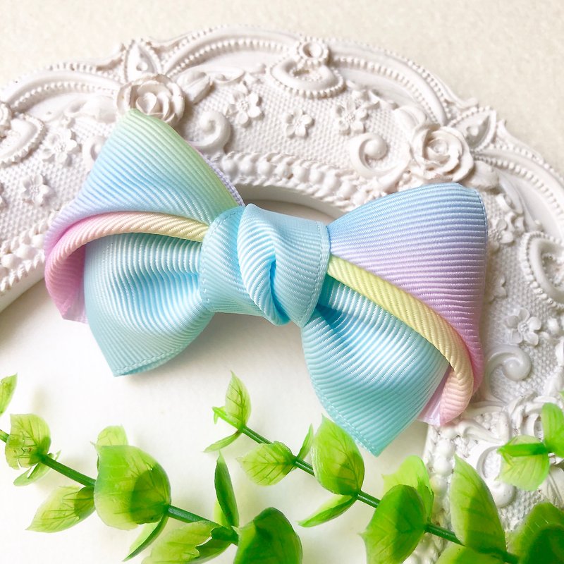 Fantasy candy color bow hairpin or hair bundle / clear sky blue - Hair Accessories - Other Materials Blue