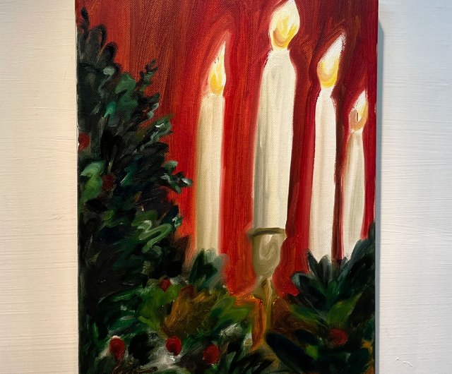 クリスマスプレゼント】クリスマス油絵イラスト-A - ショップ