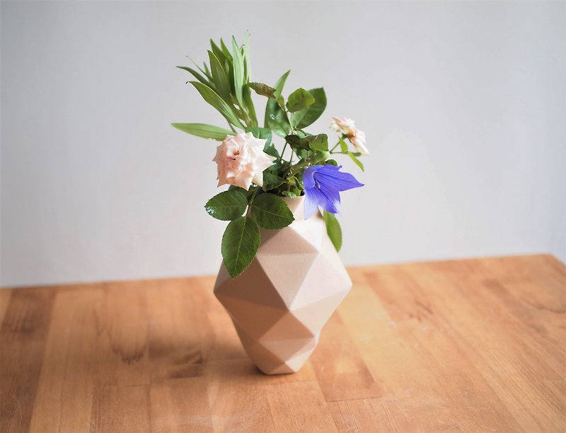origami vase caramel color - Pottery & Ceramics - Pottery Brown