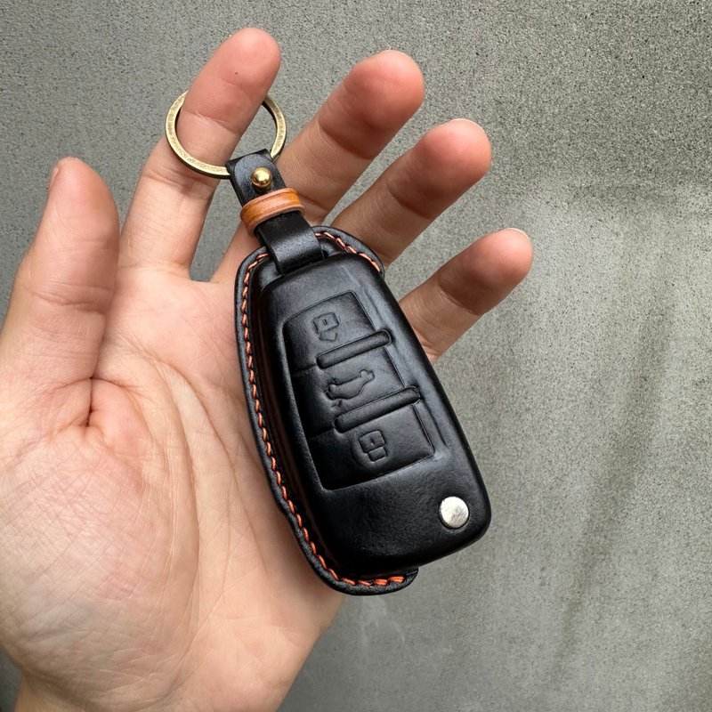 Audi 馬臀皮 鑰匙皮套 E-tron Q2 Q3 Q5 Q7 A1 A3 A4 A5 A6 RS - 鑰匙圈/鑰匙包 - 真皮 藍色