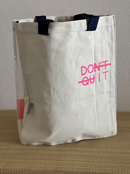 kaika-products Ami, Wet/ Dry Double Tote Bag: DOIT print in Pink
