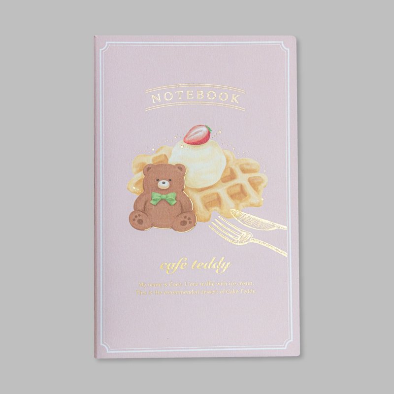 cafe teddy A5細長筆記本 鬆餅 - 筆記本/手帳 - 紙 粉紅色