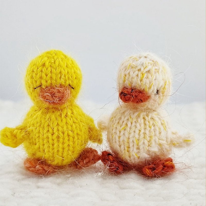 Mini duckling knitting pattern. English and Russian PDF. - 手工藝教學/工具書 - 其他材質 