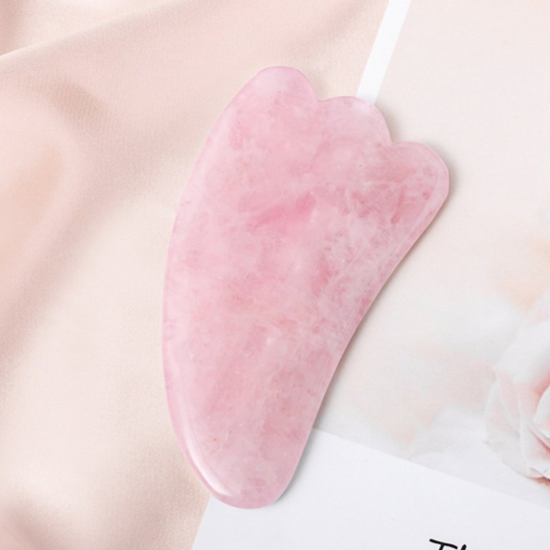 【Small NG Goods Sale】Natural Pink Crystal Jade Firming and Pulling Sheep Horn Type Scraping Board