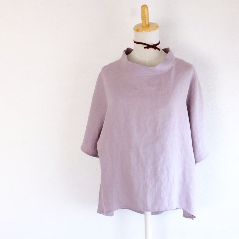French linen　プルオーバー　桜色 - 女上衣/長袖上衣 - 棉．麻 粉紅色
