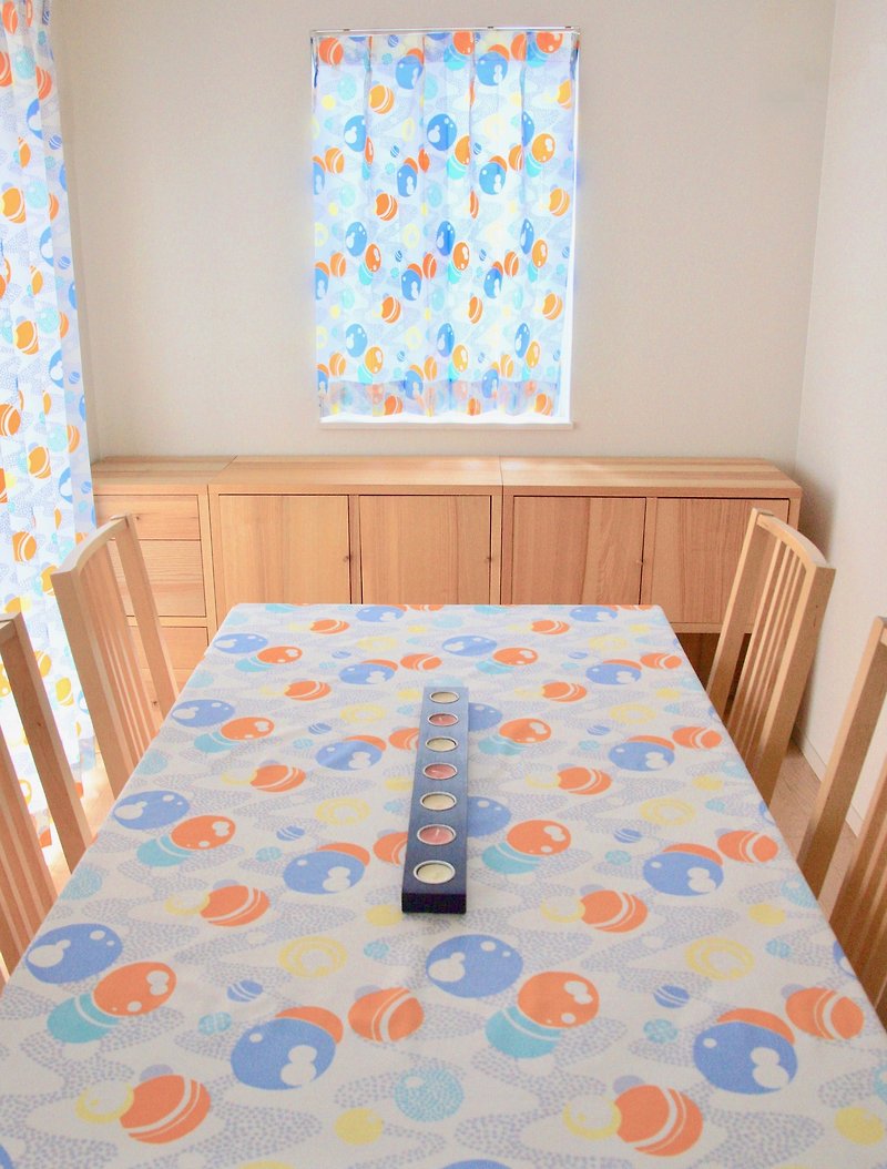 【Table cloth / cover】"Mizutama" (Orange) - Dining Tables & Desks - Cotton & Hemp Orange