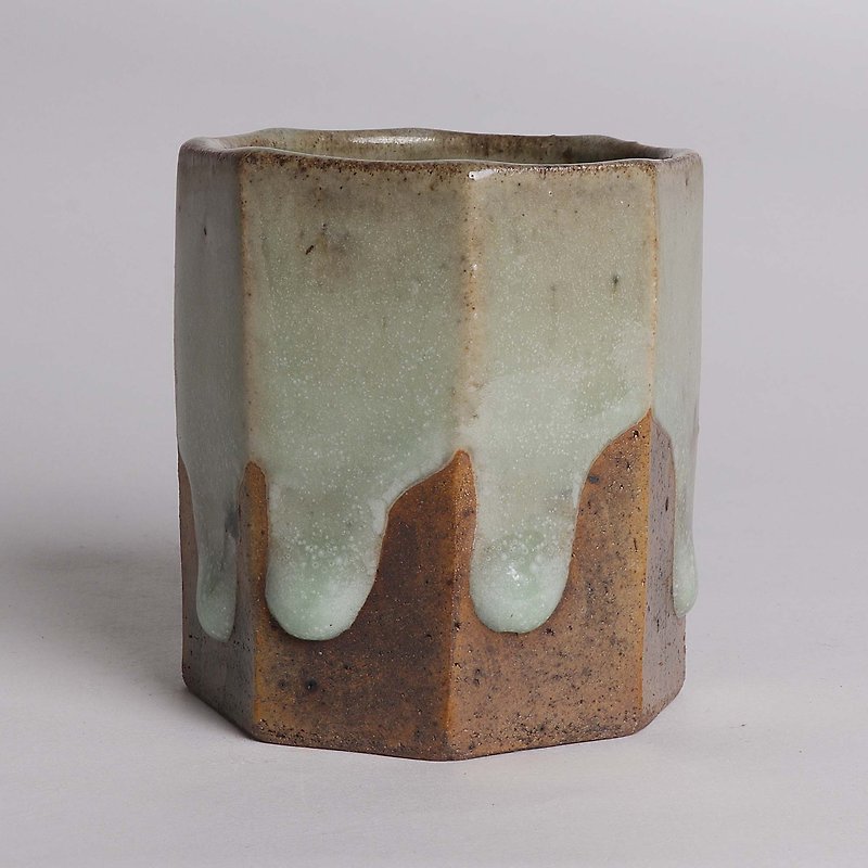 Firewood, glaze, octagonal gold cup - Teapots & Teacups - Pottery Green