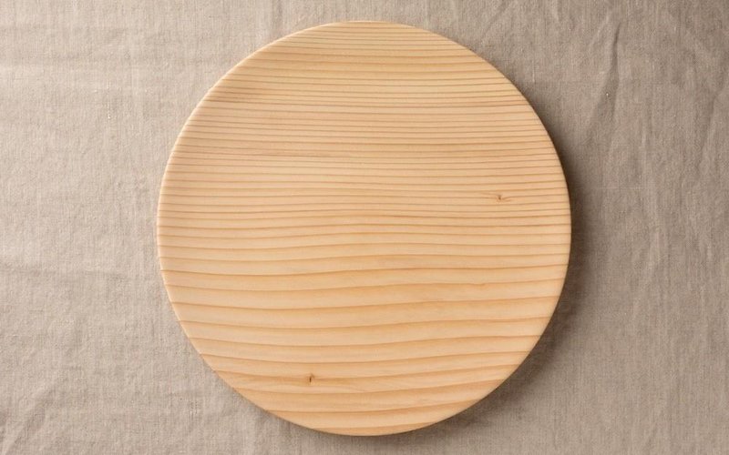 No.09 fir of wooden plate 24cm - Small Plates & Saucers - Wood Khaki
