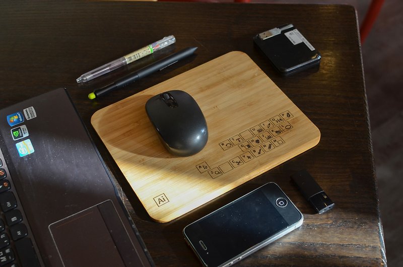【設計師必備】實木滑鼠墊 可客製 新年賀禮 Macbook 電腦 - 滑鼠墊 - 木頭 咖啡色