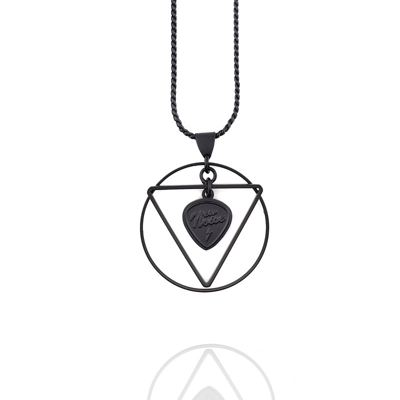 NEW NOISE 音樂飾品實驗所-幾合光暈項鍊Geometric Halo Necklace - 項鍊 - 其他金屬 黑色