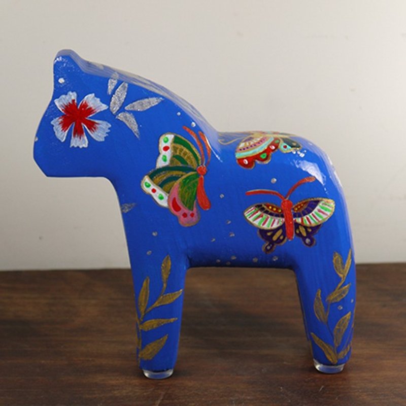 Immediately blessing - small hand-painted horse - Items for Display - Paper Blue