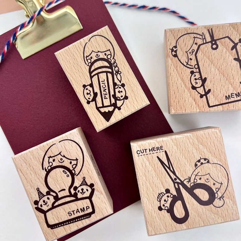Rubber Stamps / Stationery Essentials (4 Designs) - ตราปั๊ม/สแตมป์/หมึก - พลาสติก สีแดง