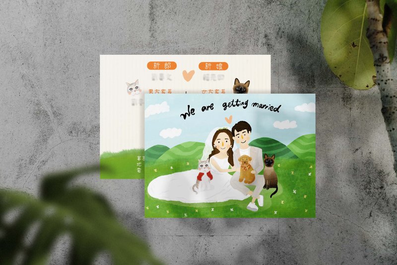 Manbu | Exclusive Illustrator Wedding Invitation - ภาพวาดบุคคล - ผ้าฝ้าย/ผ้าลินิน หลากหลายสี