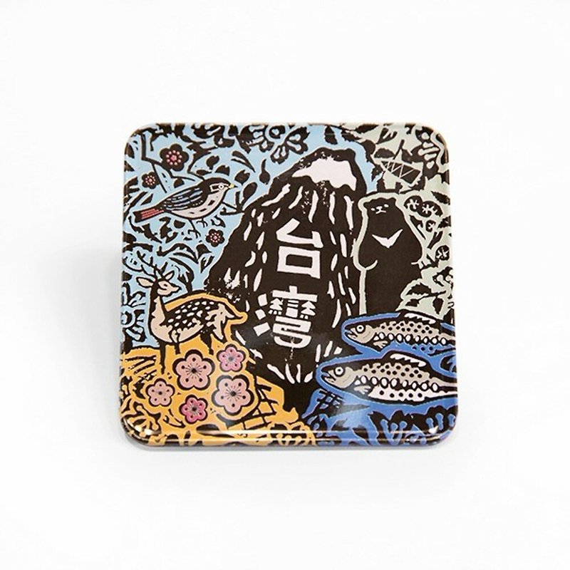 Conserve Taiwan [Taiwan Impression Square Coaster] - Coasters - Other Metals Black