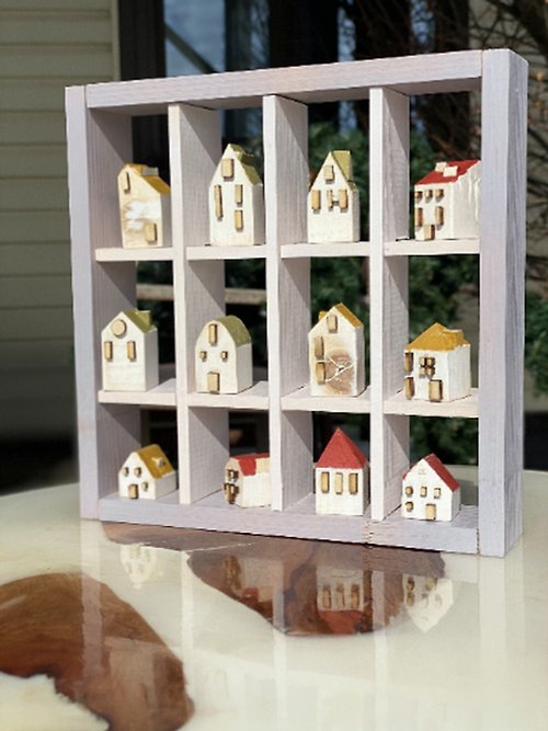Village Story Fairy House Kids Craft Kit, Miniature Wooden House Hand Painted DIY Craft Kit