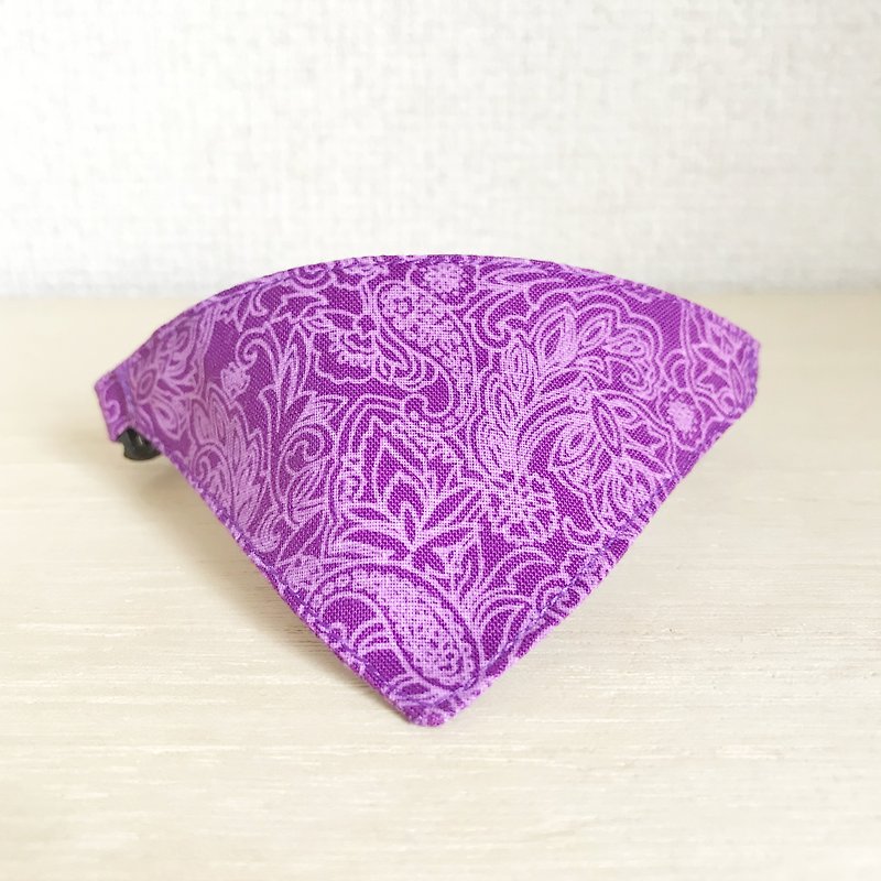 Floral Paisley Pattern Bandana style collar for cats Safety buckle safety collar - Collars & Leashes - Cotton & Hemp Purple