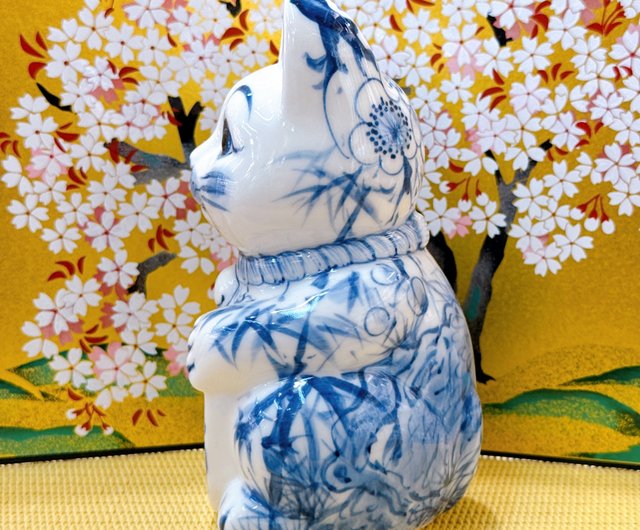 清水焼招き猫 | 染助 - 鯛 - ショップ ourlittlezoneluckycat 置物