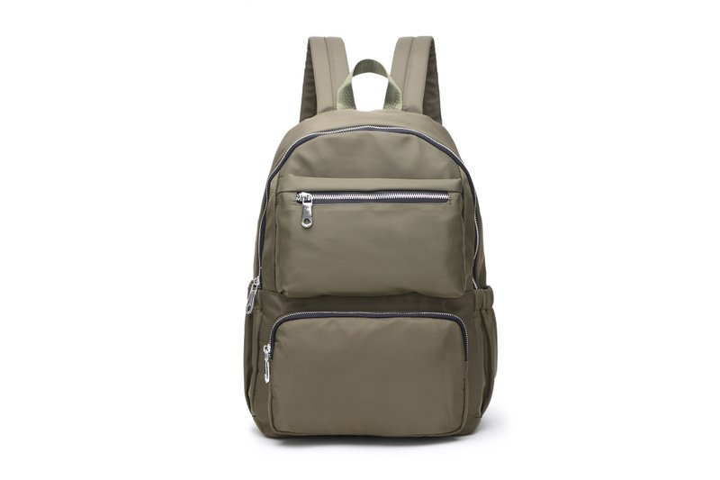 Classic large-capacity backpack/travel backpack/student schoolbag unisex #1024军绿 - Backpacks - Waterproof Material Green