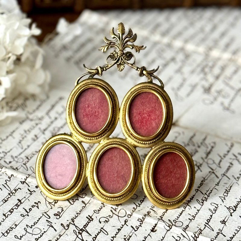* 50893-Exquisite French Antique Brass Mini Photo Frame - Picture Frames - Copper & Brass 