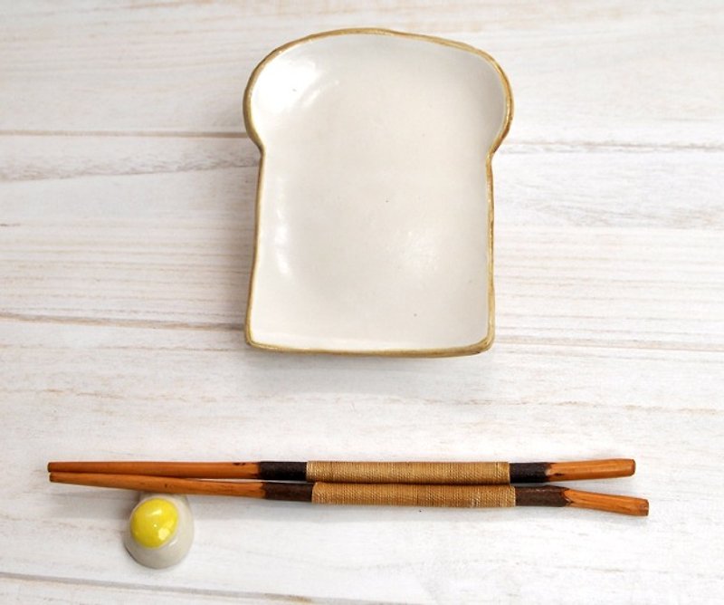 食パンの皿　pure-white - 花瓶/陶器 - 陶 白色