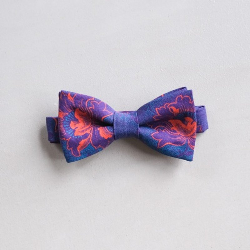 Shweshwe Fabric Bow Tie Shweshwe Purple - Other - Cotton & Hemp 