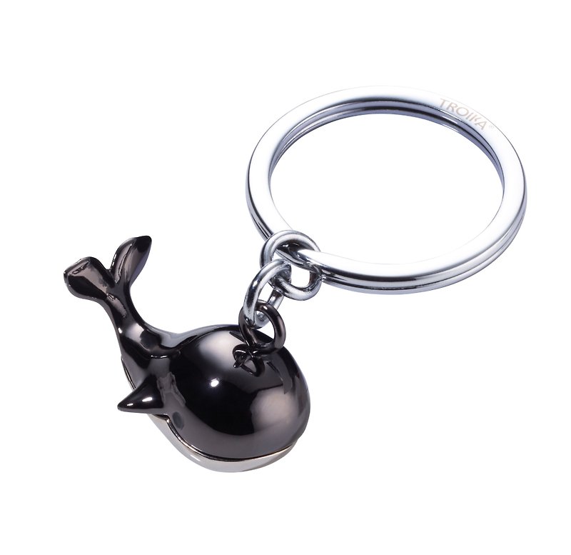 【客製化雷刻】鯨魚鑰匙圈(非常律師禹英禑同款) - 鑰匙圈/鎖匙扣 - 其他金屬 黑色