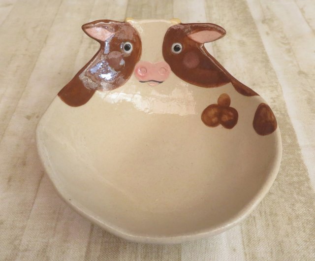 clay cow bowl