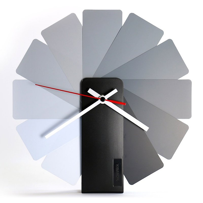 Czech Kibardin Variety Clock / Gray Blade / Black Body - Clocks - Plastic Multicolor