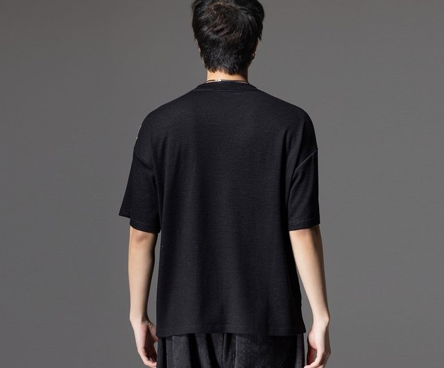 サマーパッチワークインパクトカラー半袖Tシャツメンズリトル