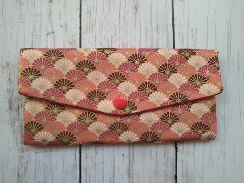 Lucky Double Red Envelope Bag/Passbook Storage Bag (23 Phnom Penh Marigold-Pink) - Wallets - Cotton & Hemp Blue