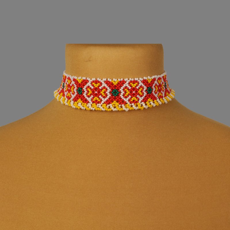 Beaded choker ukraine bead jewelry - 項鍊 - 玻璃 多色