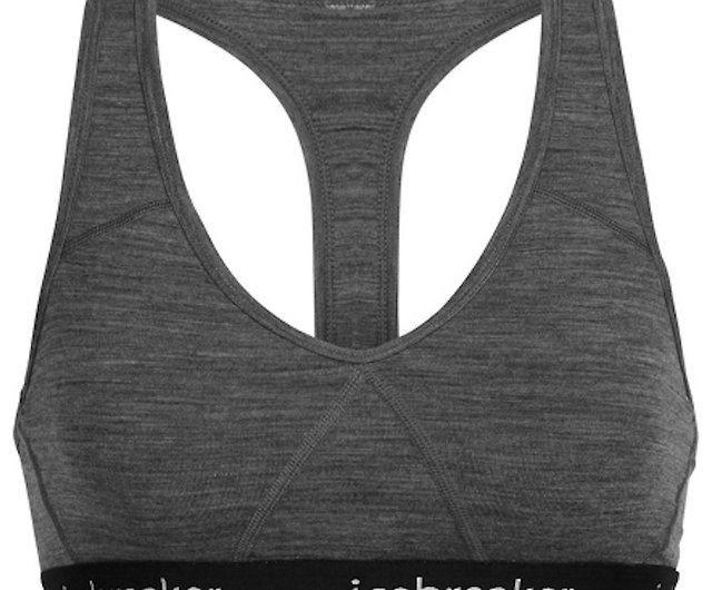 icebreaker】Women's Sprite Sports Bra-BF150-Sandstone Gray/Black