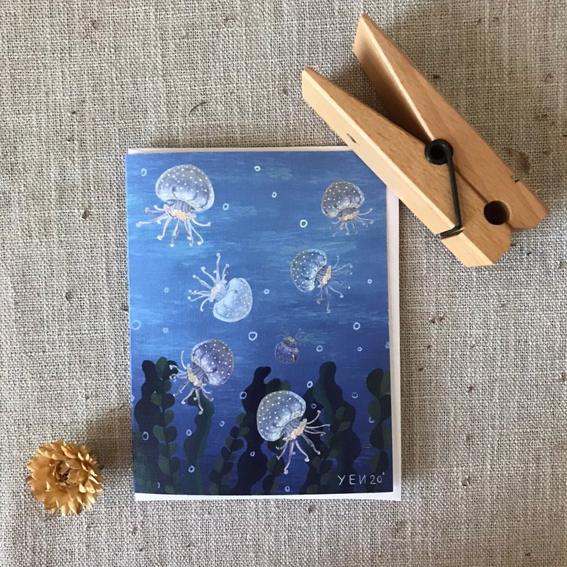救救斑點水母-海洋生物珍藏系列問候卡 Bestar X Yen Arts+Design - 卡片/明信片 - 紙 粉紅色