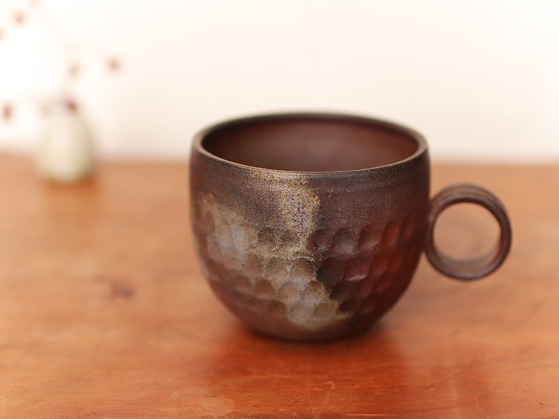 Bizen coffee cup (circle) c4 - 050 - แก้วมัค/แก้วกาแฟ - ดินเผา สีนำ้ตาล