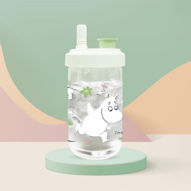 Authorized by MOOMIN | Kasuga-Elephant Cup Straw Cup 500ml (cup lid color shipped randomly) - Pitchers - Plastic 