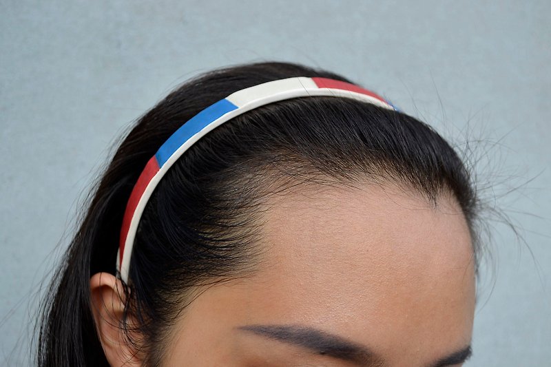 Volleyball x headband / fine version / conti red blue and white models number 010 - Headbands - Rubber Red